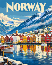 Load image into Gallery viewer, Paint by numbers kit Travel Poster Bergen Norway Figured'Art