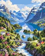 Load image into Gallery viewer, Paint by numbers kit Lake Lovatnet in Loen, Norway Figured'Art