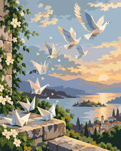 Load image into Gallery viewer, Paint by numbers kit Origami Birds Figured'Art