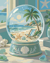 Load image into Gallery viewer, Paint by numbers kit Coastal Beach Snow Globe Figured'Art