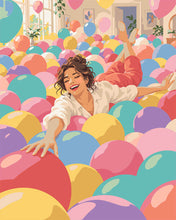 Load image into Gallery viewer, Paint by numbers kit Swim Through Balloons Figured'Art