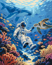 Load image into Gallery viewer, Paint by numbers kit Astronaut’s Coral Reef Adventure Figured'Art