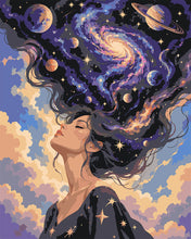 Load image into Gallery viewer, Paint by numbers kit Dreaming Among the Stars Figured'Art