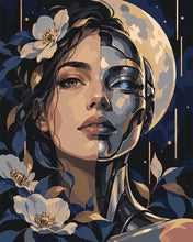 Load image into Gallery viewer, Paint by numbers kit Half-Human Under a Moonlit Halo Figured'Art
