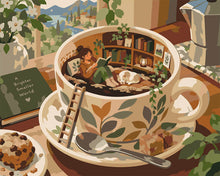 Load image into Gallery viewer, Paint by numbers kit Small World in a Coffee Cup Figured'Art