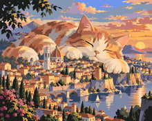 Load image into Gallery viewer, Paint by numbers kit Giant Cat Over the City Figured'Art