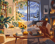 Load image into Gallery viewer, Paint by numbers kit Summer to Winter Living Room Figured'Art