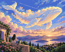 Load image into Gallery viewer, Paint by numbers kit Cloud Whale Over the Valley Figured'Art