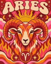 Load image into Gallery viewer, Paint by numbers kit for adults Retro Zodiac Aries Figured'Art