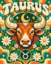 Load image into Gallery viewer, Paint by numbers kit for adults Retro Zodiac Taurus Figured'Art