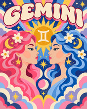 Load image into Gallery viewer, Paint by numbers kit for adults Retro Zodiac Gemini Figured'Art