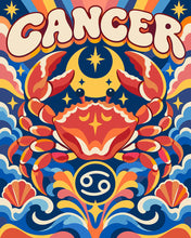Load image into Gallery viewer, Paint by numbers kit Retro Zodiac Cancer Figured'Art
