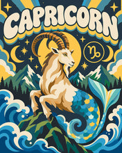 Load image into Gallery viewer, Paint by numbers kit Retro Zodiac Capricorn Figured'Art
