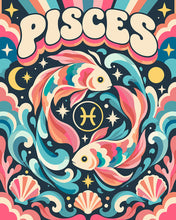 Load image into Gallery viewer, Paint by numbers kit Retro Zodiac Pisces Figured'Art