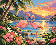 Load image into Gallery viewer, Paint by numbers kit Flamingo Sunset Figured'Art