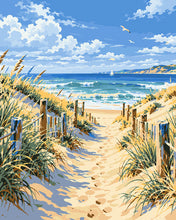 Load image into Gallery viewer, Paint by numbers kit Sandy Path to the Beach Figured'Art
