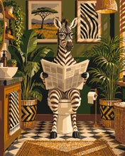 Load image into Gallery viewer, Paint by numbers kit Zebra’s Morning Routine Figured'Art