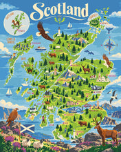 Load image into Gallery viewer, Paint by numbers kit Scotland Tourist Map Figured'Art