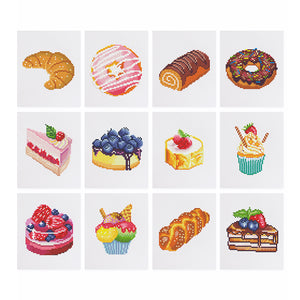 Mini Diamond Painting 3"x5" (12 pieces) - Sweet Treats and Pastries