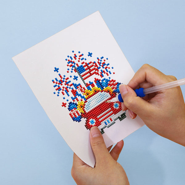 Mini Diamond Painting 6"x8" (4 pieces) - American Spirit: Patriotic Pixel Art