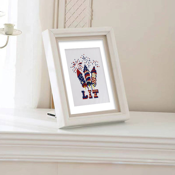 Mini Diamond Painting 6"x8" (4 pieces) - American Spirit: Patriotic Pixel Art