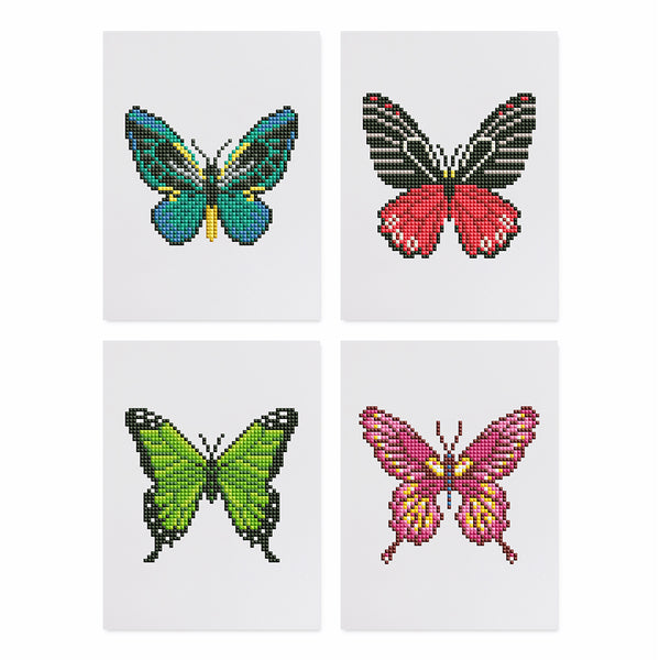 Mini Diamond Painting 6"x8" (4 pieces) - Vibrant Wings: A Butterfly Quartet