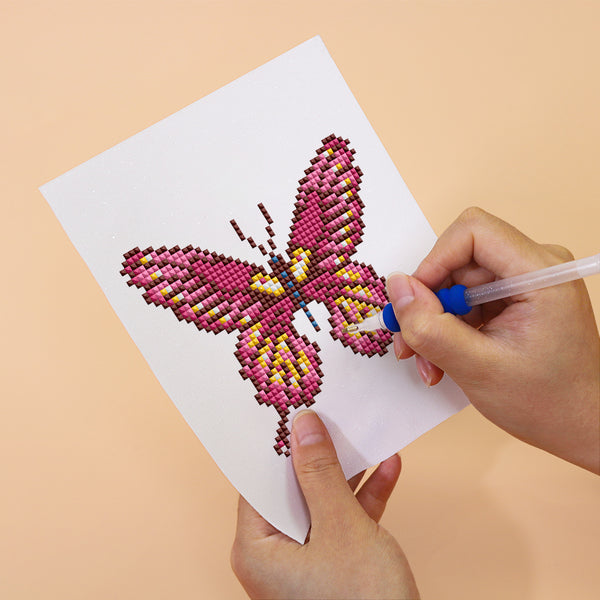Mini Diamond Painting 6"x8" (4 pieces) - Vibrant Wings: A Butterfly Quartet