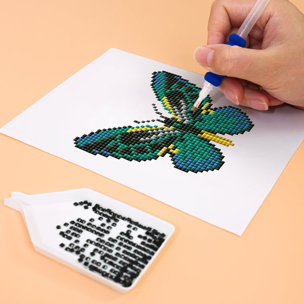 Mini Diamond Painting 6"x8" (4 pieces) - Vibrant Wings: A Butterfly Quartet