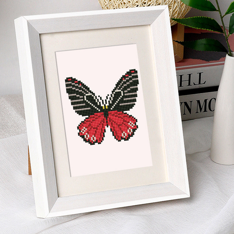 Mini Diamond Painting 6"x8" (4 pieces) - Vibrant Wings: A Butterfly Quartet