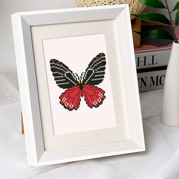 Mini Diamond Painting 6"x8" (4 pieces) - Vibrant Wings: A Butterfly Quartet