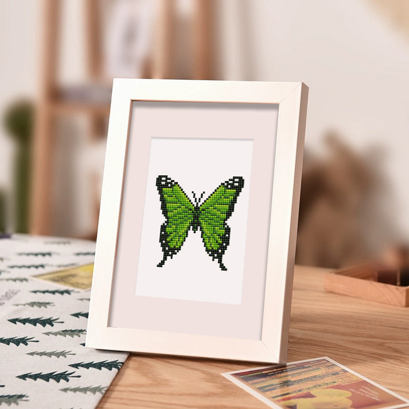 Mini Diamond Painting 6"x8" (4 pieces) - Vibrant Wings: A Butterfly Quartet