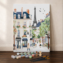 Load image into Gallery viewer, Paint by Numbers Gift Box - Watercolor Paris Street