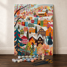 Load image into Gallery viewer, Paint by Numbers Gift Box - Colorful Winter Village