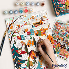 Load image into Gallery viewer, Paint by Numbers Gift Box - Colorful Winter Village