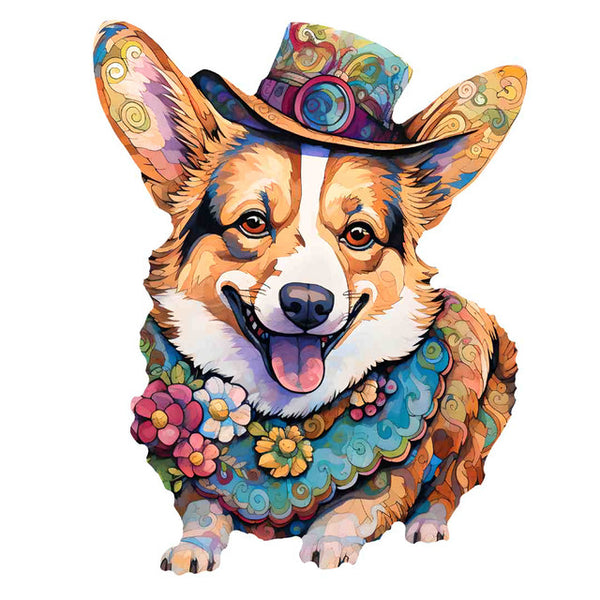 Wooden Puzzle - Corgi Gentleman