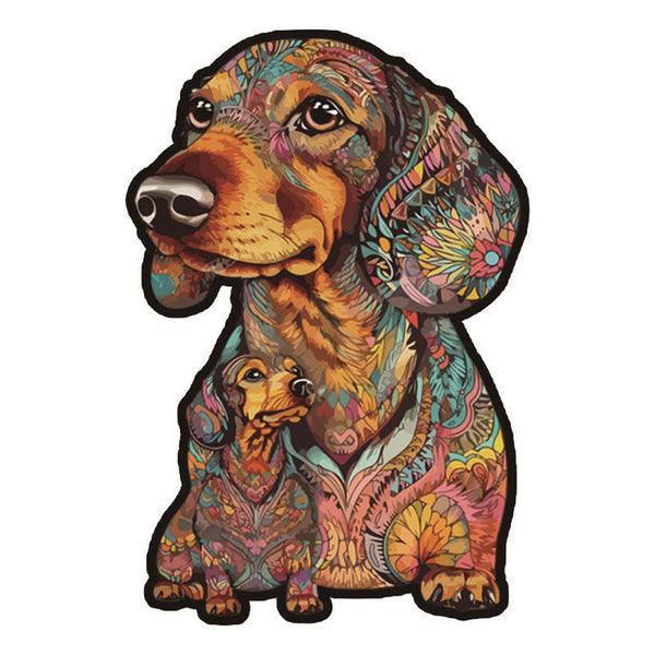 Wooden Puzzle - Tropical Dachshunds