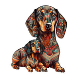 Wooden Puzzle - Tribal Dachshunds