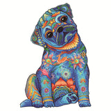 Wooden Puzzle - Blue Pug