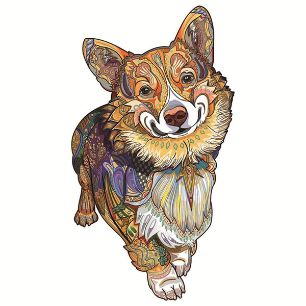 Wooden Puzzle - Happy Corgi