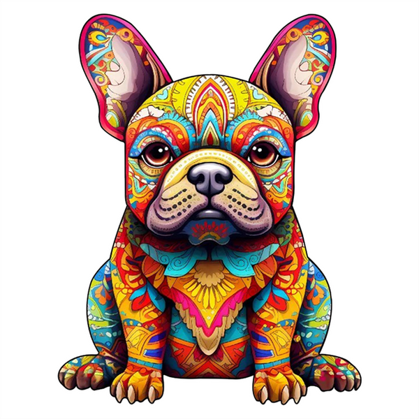 Wooden Puzzle - Festive Frenchie