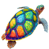 Wooden Puzzle - Festive Turtle