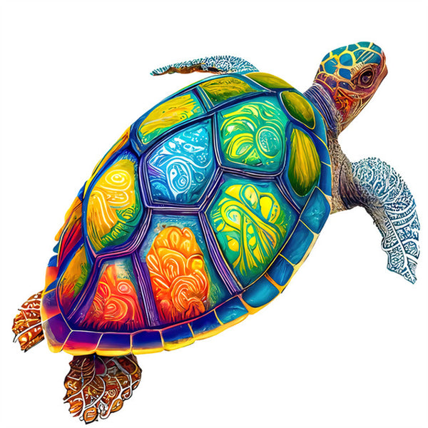 Wooden Puzzle - Festive Turtle