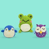 Amigurumi Crochet Kit - Owl, Penguin and Frog Figured'Art