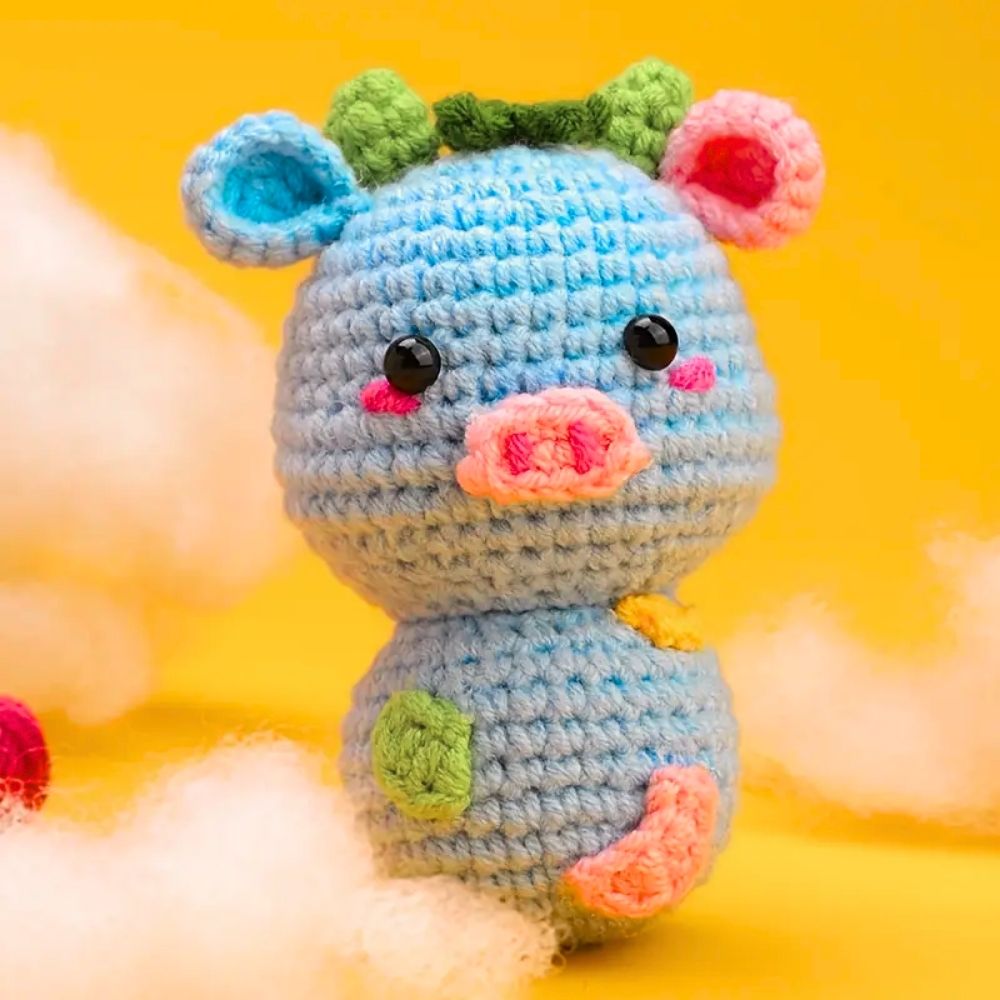 Amigurumi Crochet Kit - Blue Cow Figured'Art