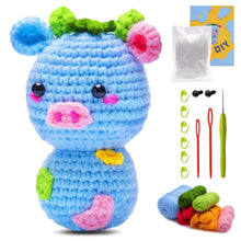 Load image into Gallery viewer, Amigurumi Crochet Kit - Blue Cow