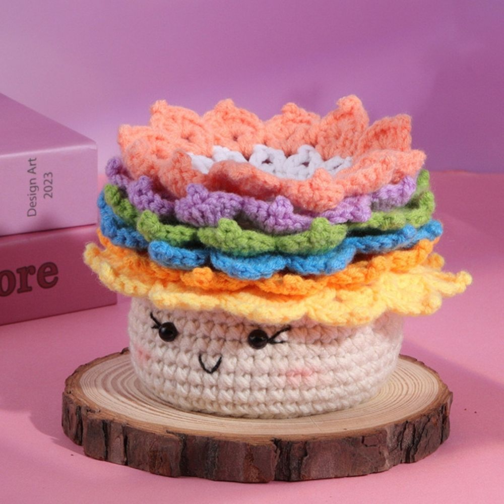 Amigurumi Crochet Kit - Rainbow Succulent Figured'Art