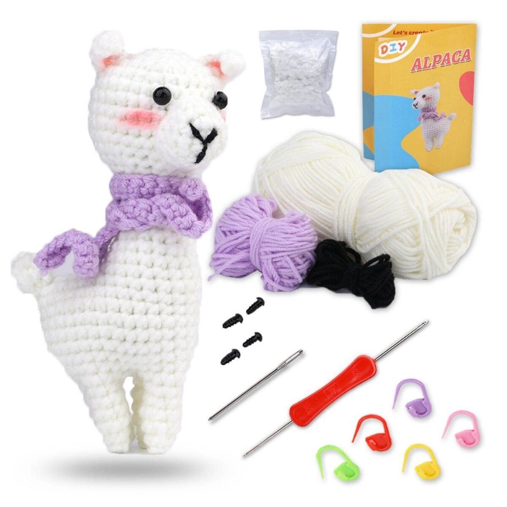 Amigurumi Crochet Kit - Llama with Scarf