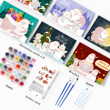 Load image into Gallery viewer, Paint by numbers 6 Pack DIY Christmas Cards - Series 1
