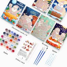 Load image into Gallery viewer, Paint by numbers 6 Pack DIY Christmas Cards - Series 2