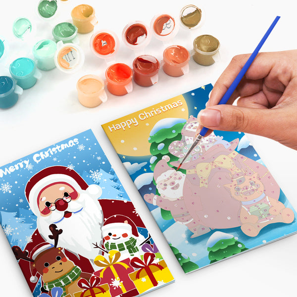 Paint by numbers 6 Pack DIY Christmas Cards - Series 3